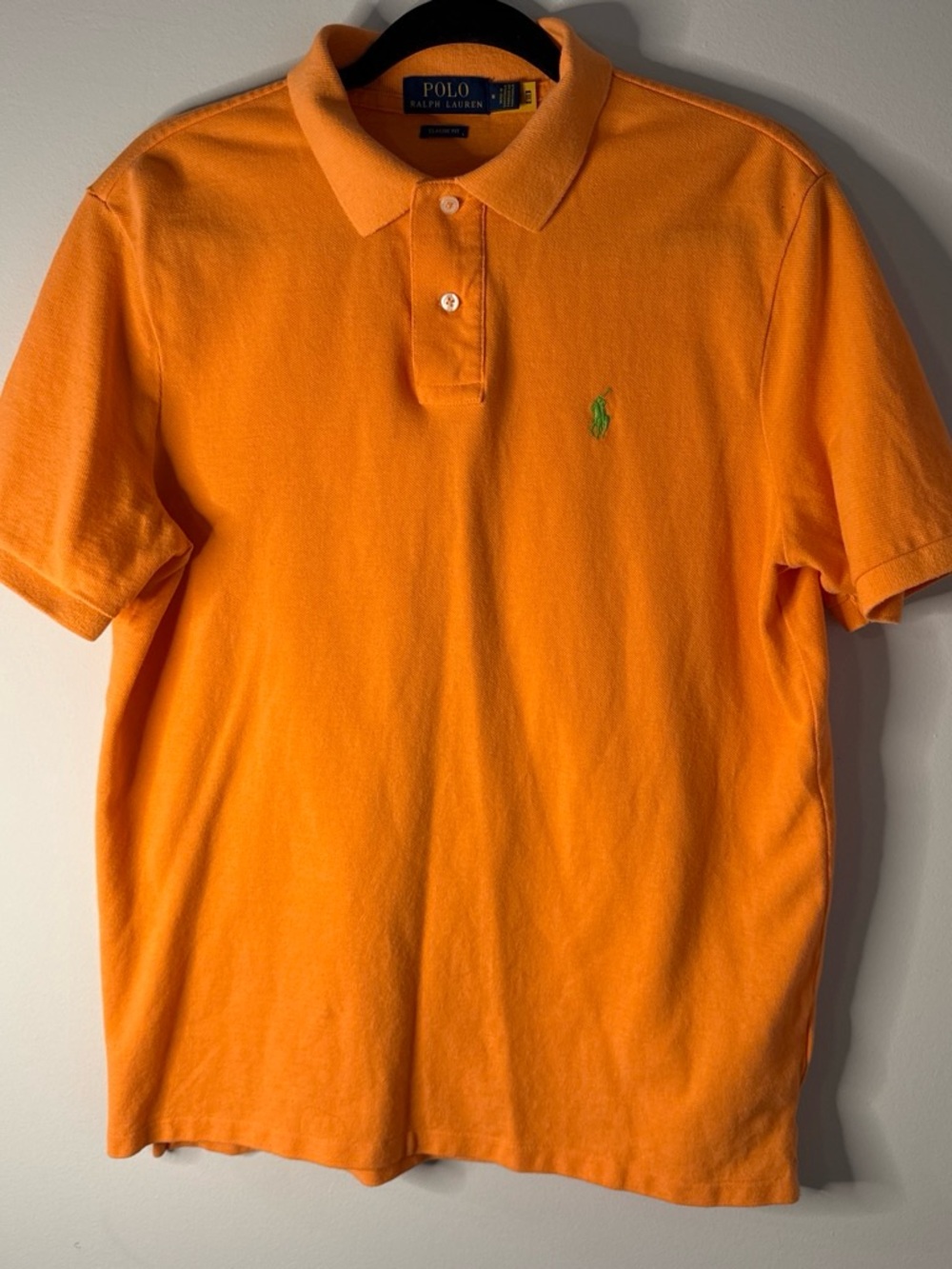 Ralph Lauren Orange Polo Shirt with Navy Label